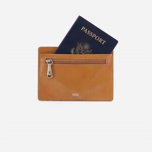 NEW HOBO women's euro slide card case in tan